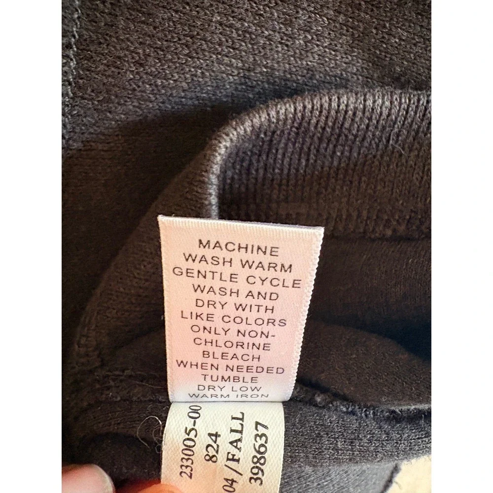 Banana Republic Mens Quarter Zip Pullover Dark Grey Cotton Knit Large